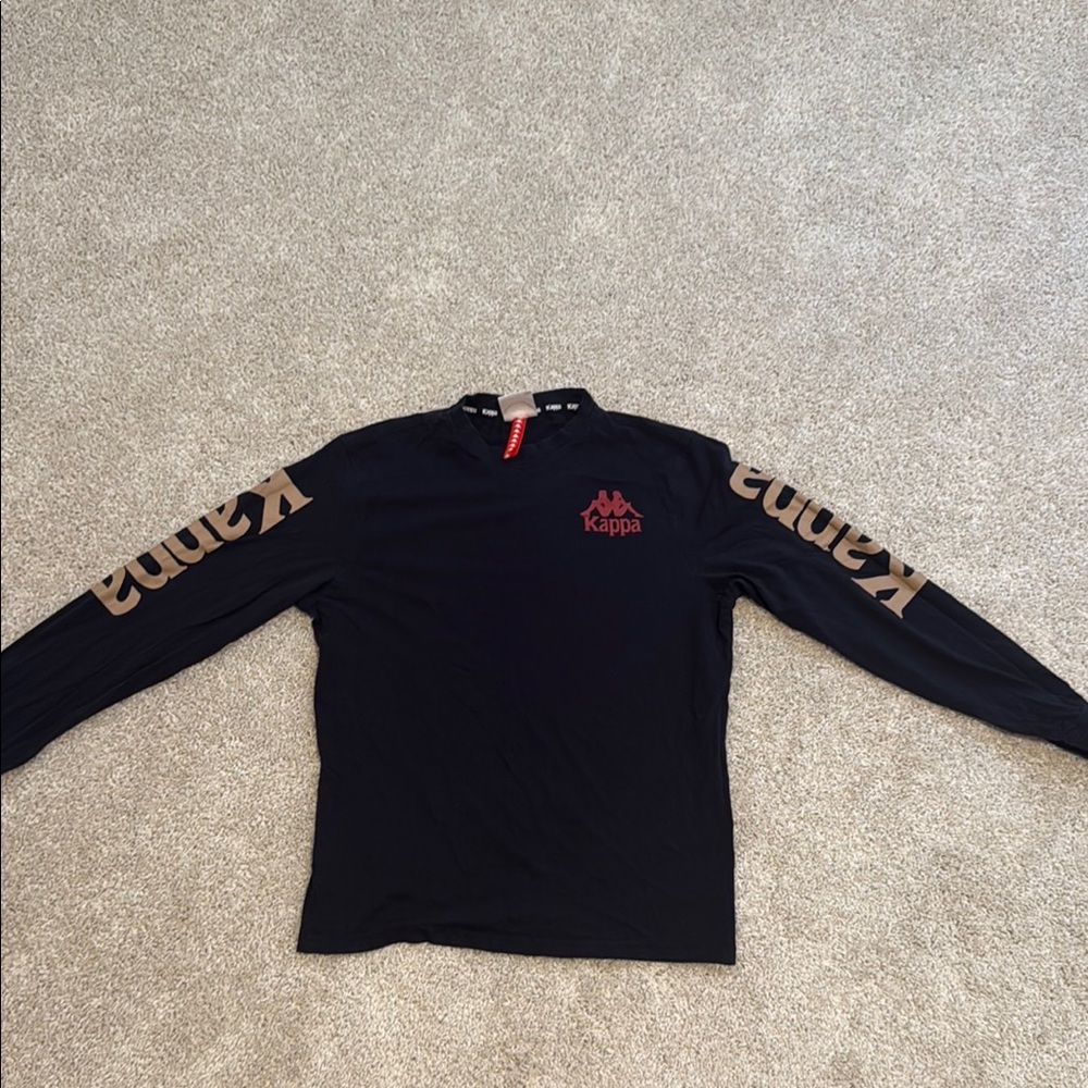 Kappa Black Long Sleeve Tee with Red Logo